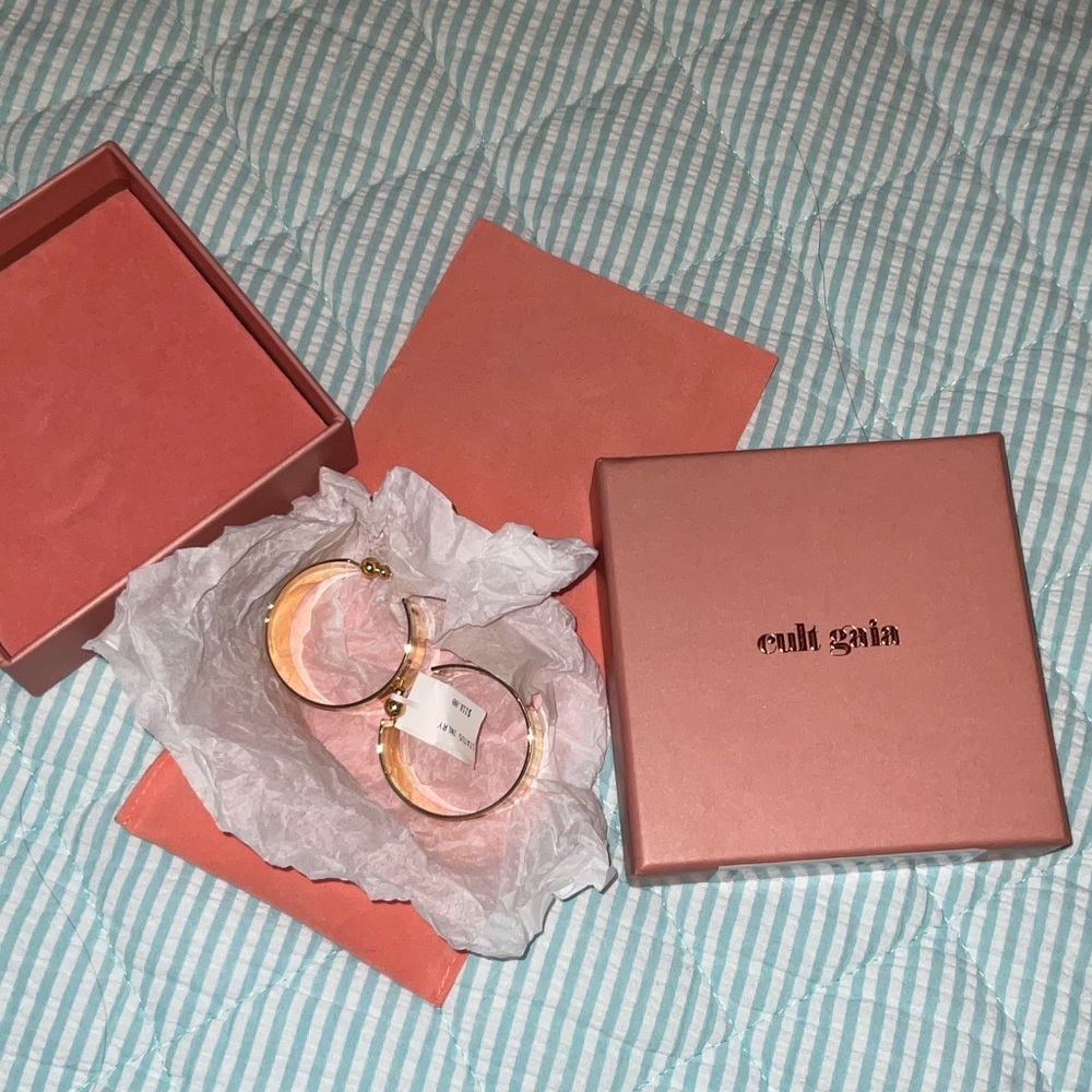Cult Gaia Rose Gold Hoop Earrings